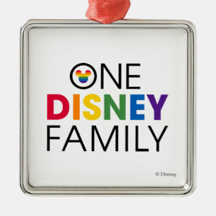 Ornement Carré Argenté Famille Disney