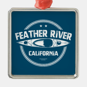 Ornement Carré Argenté Feather River, Californie