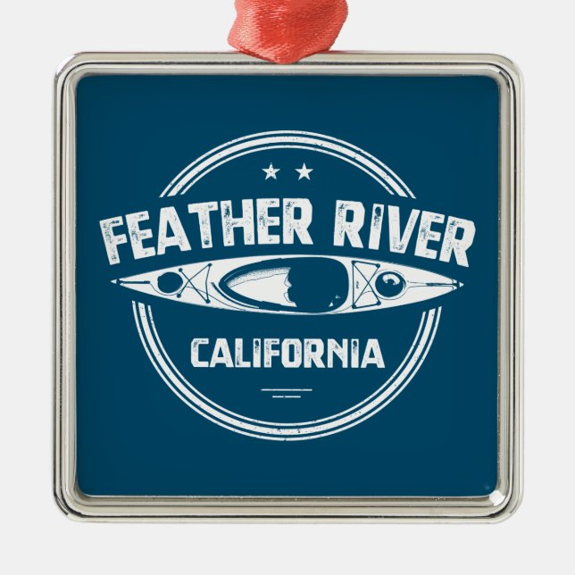 Ornement Carré Argenté Feather River, Californie (Devant)