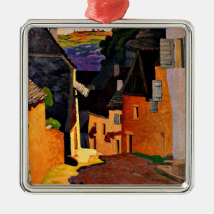 Ornement Carré Argenté Felix Vallotton - Paysage de Rocamadour