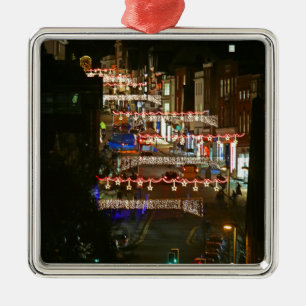 Ornement Carré Argenté Feux de Noël Guildford