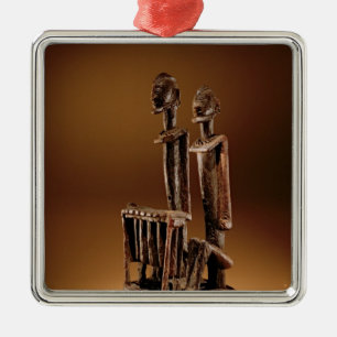 Ornement Carré Argenté Figures avec le xylophone