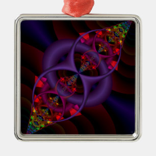 Ornement Carré Argenté Flux-condensateur