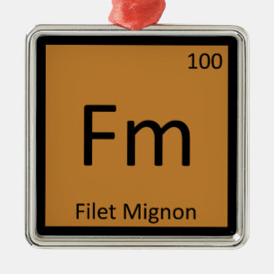 Ornement Carré Argenté Fm - Filet Mignon Chimie Symbole de table périodiq