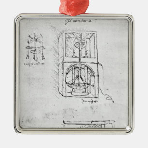 Ornement Carré Argenté Fol. 54r du manuscrit B, 1488-90 de Paris