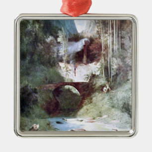 Ornement Carré Argenté Forest Canyon (par Carl Blechen)