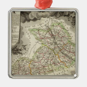 Ornement Carré Argenté Forêts, villes, villes