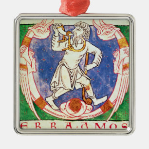 Ornement Carré Argenté Formez de deux créatures à ailes avec enlacé