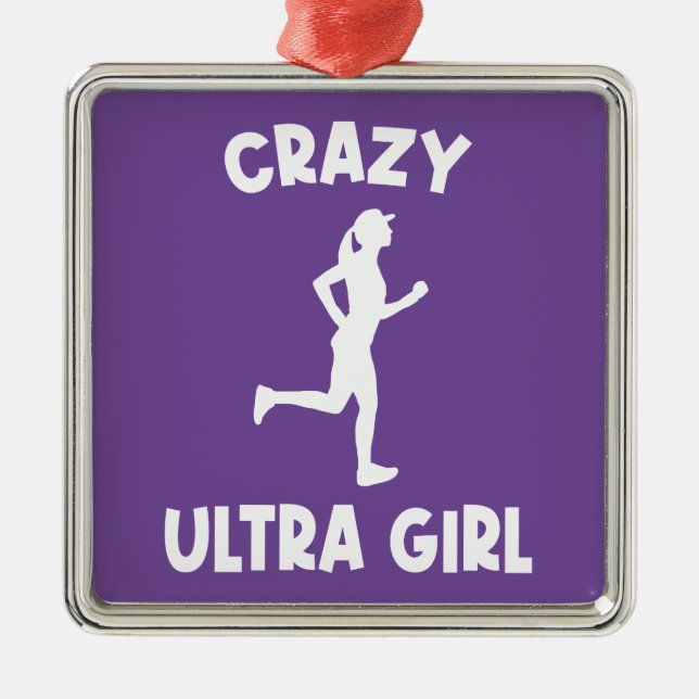 Ornement Carré Argenté Fou Ultra Running Girl (Devant)