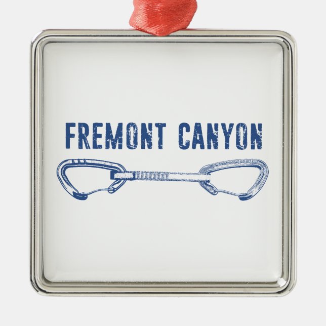 Ornement Carré Argenté Fremont Canyon Wyoming Rock Escalade Quickdraw (Devant)