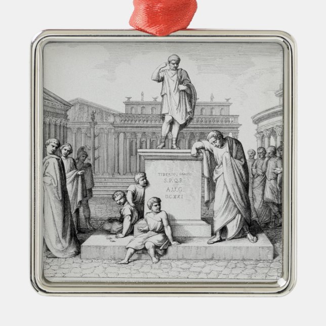 Ornement Carré Argenté Gaius Gracchus pleurant avant son père (Devant)