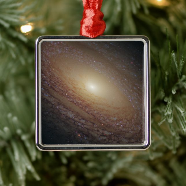 Ornement Carré Argenté Galaxie Spirale Ngc 2841 (Arbre)
