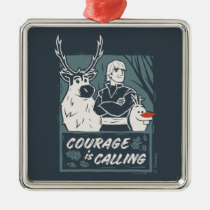 Ornement Carré Argenté Gelée 2 : Sven, Kristoff et Olaf  Courage