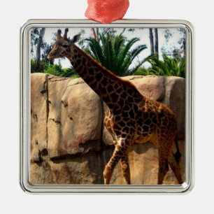 Ornement Carré Argenté Giraffe