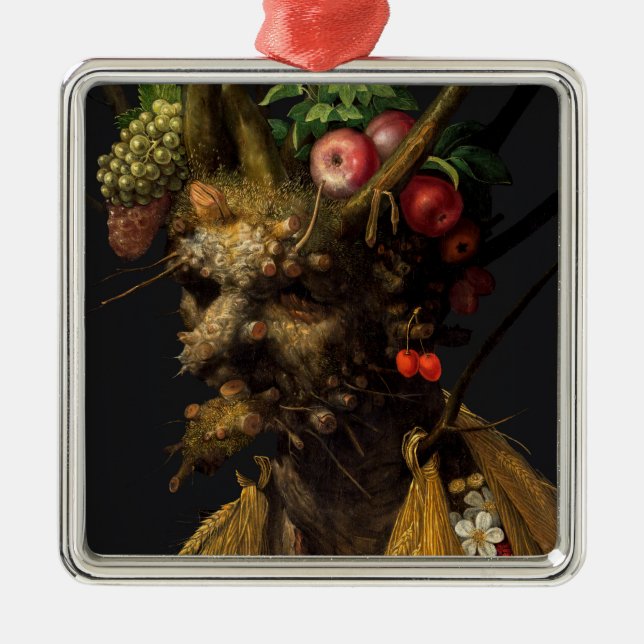 Ornement Carré Argenté Giuseppe Arcimboldo - Quatre saisons en une tête (Devant)
