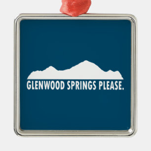 Ornement Carré Argenté Glenwood Springs Colorado S'Il Vous Plaît