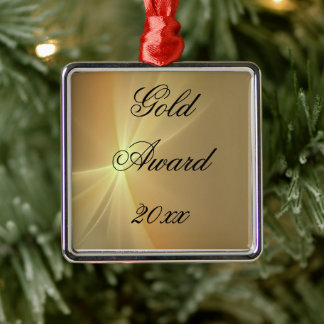 Ornement Carré Argenté Gold Award Metal Ornament