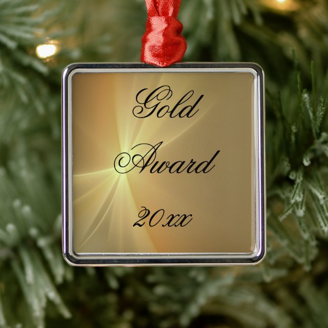 Ornement Carré Argenté Gold Award Metal Ornament (Arbre)