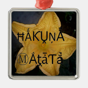 Ornement Carré Argenté Golden Star Hakuna Matata
