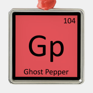 Ornement Carré Argenté Gp - Chimie de poivre fantôme Symbole de table pér