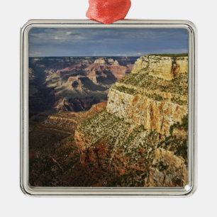 Ornement Carré Argenté Grand Canyon depuis la rive sud au coucher du sole