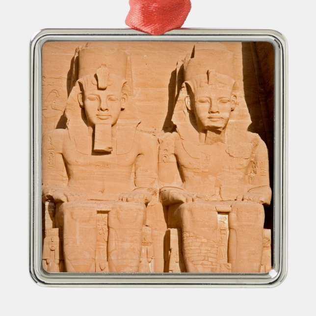 Ornement Carré Argenté Grand Temple d'Abou Simbel - Ramses II - Egypte (Devant)