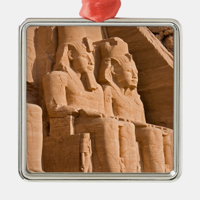 Ornement Carré Argenté Grand Temple d'Abou Simbel - Ramses II - Egypte (Devant)
