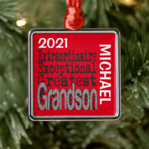 Ornement Carré Argenté Grandson Extraordinaire CUSTOM
