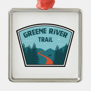 Ornement Carré Argenté Greene River Trail Pennsylvanie