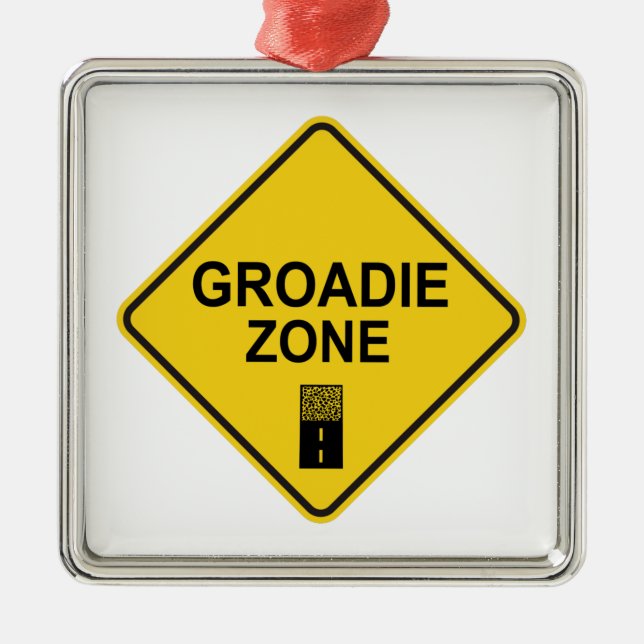 Ornement Carré Argenté Groadie Zone Gravel Cycling (Devant)