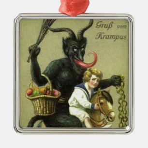 Ornement Carré Argenté Gruss Vom Krampus