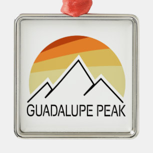 Ornement Carré Argenté Guadalupe Peak Retro