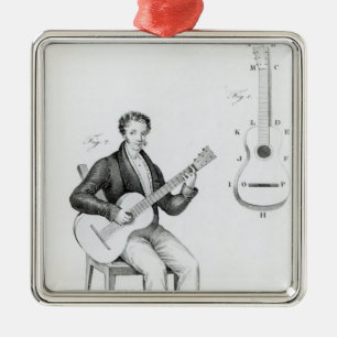 Ornement Carré Argenté Guitare