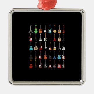 Ornement Carré Argenté Guitariste Guitare instrument de musique Rock et R