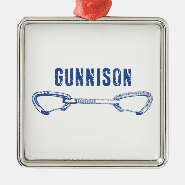 Ornement Carré Argenté Gunnison Colorado Rock Escalade (Devant)