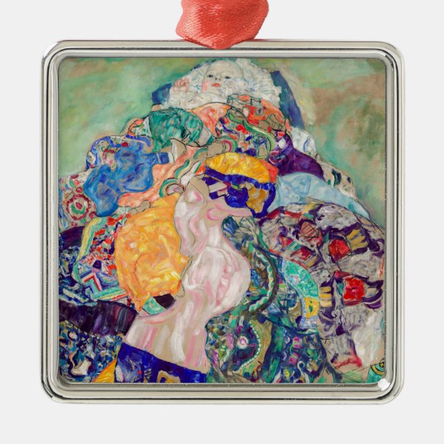 Ornement Carré Argenté Gustav Klimt - Bébé / Berceau (Devant)