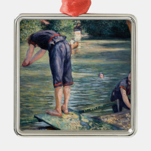 Ornement Carré Argenté Gustave Caillebotte - Baigneurs, bord de l'Yerres
