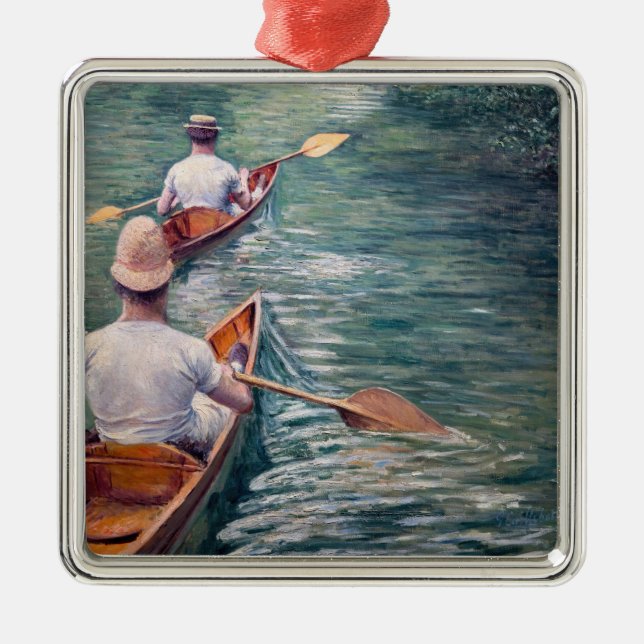 Ornement Carré Argenté Gustave Caillebotte - Canoës sur l'Yerres (Devant)