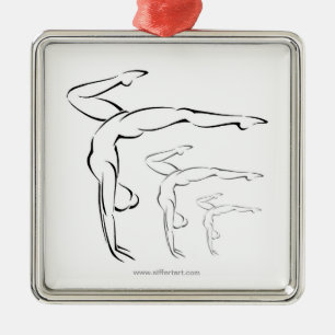Ornement Carré Argenté Gymnastique