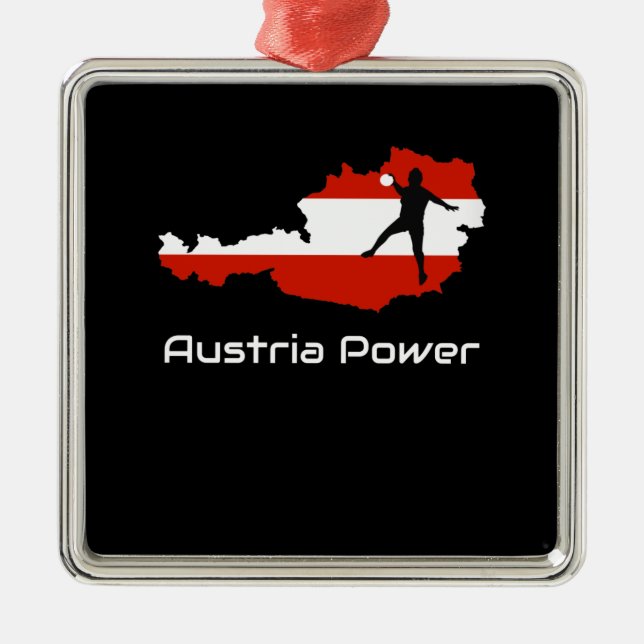 Ornement Carré Argenté Handball - Austria Power Austria Shirt (Devant)