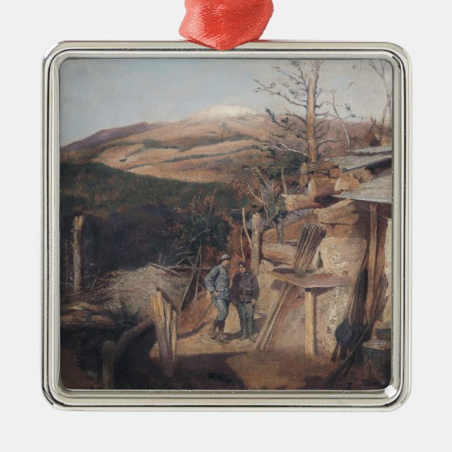 Ornement Carré Argenté Hartmanswillerkopf, vue de Roche-Sermet, 1915 (Devant)