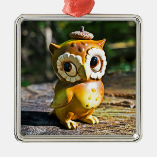 Ornement Carré Argenté Harvey the Owl III