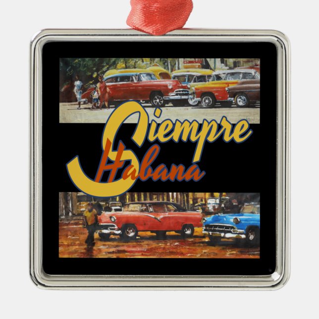 Ornement Carré Argenté Havana Cuba - Siempre Habana (Devant)
