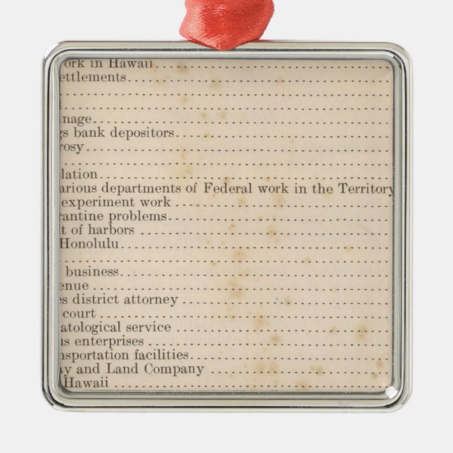 Ornement Carré Argenté Hawaï 5 (Devant)