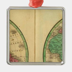 Ornement Carré Argenté Hémisphère de W, hémisphère d'E