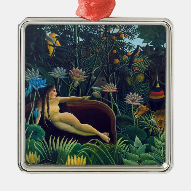 Ornement Carré Argenté Henri Rousseau - Le Rêve / Le Reve (Devant)