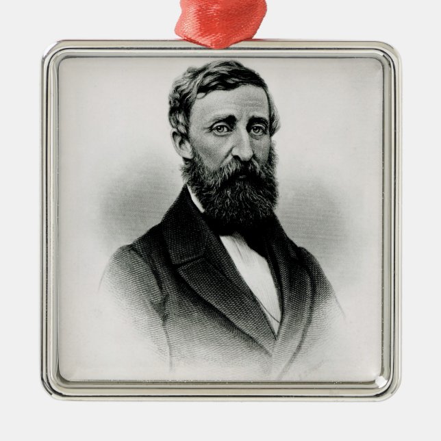 Ornement Carré Argenté Henry David Thoreau (Devant)