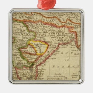 Ornement Carré Argenté Hindoostan ou Inde