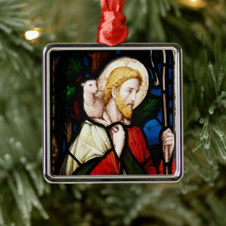 Ornement Carré Argenté Histoires bibliques Agneau de Dieu Noël 2020