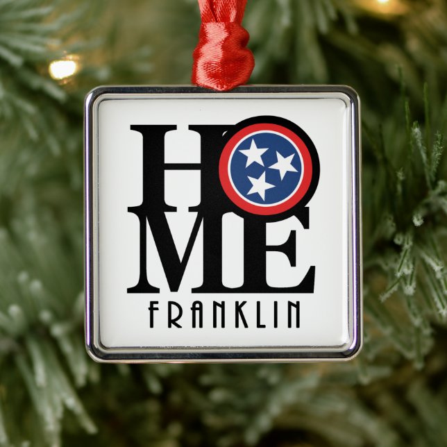 Ornement Carré Argenté HOME Franklin Tennessee (Arbre)